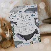 Duik in vijf onder het Zee Whale Birthday Party Kaart