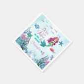 Duik in vijf Paarse zeemeermin meisjes 5e verjaard Servet (Hoek)