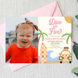 Duik in vijf Surven Afbeelding 5e verjaardagsfeest Kaart