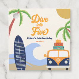 Duik in vijf Surven bord 5e verjaardagsfeest Bedankjes Labels