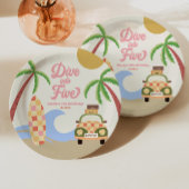 Duik in vijf Surven bord roze 5e verjaardagsfeest