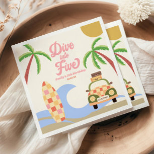 Duik in vijf Surven Roze 5e verjaardagsfeest Servet