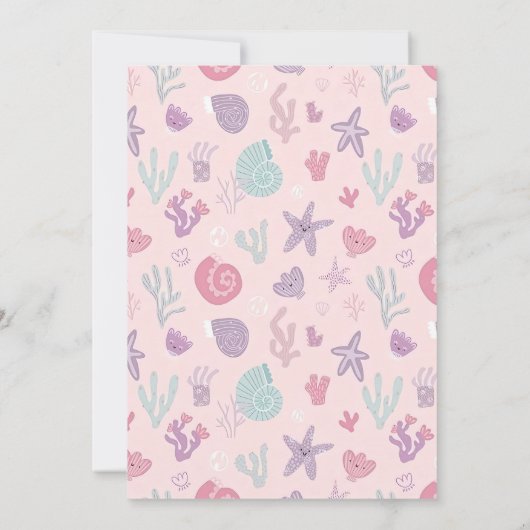 Duik in vijf verjaardagsuitnodigingen. zeedieren kaart (Achterkant)