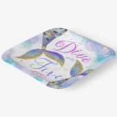 Duik in Vijf Zeemeermin 5e Verjaardag Papieren Bordje (Gebogen)