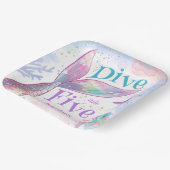 Duik in Vijf Zeemeermin 5e Verjaardag Papieren Bordje (Gebogen)