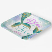 Duik in Vijf Zeemeermin 5e Verjaardag Papieren Bordje (Gebogen)