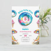 Duik in vijf zomer 5e verjaardagsfeest kaart (Staand voorkant)