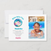 Duik in vijf zomerverjaardagsfeestfoto bedankkaart (Voorkant)