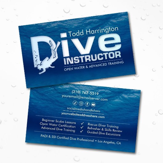 Duik instructeur - Scuba coach Visitekaartje