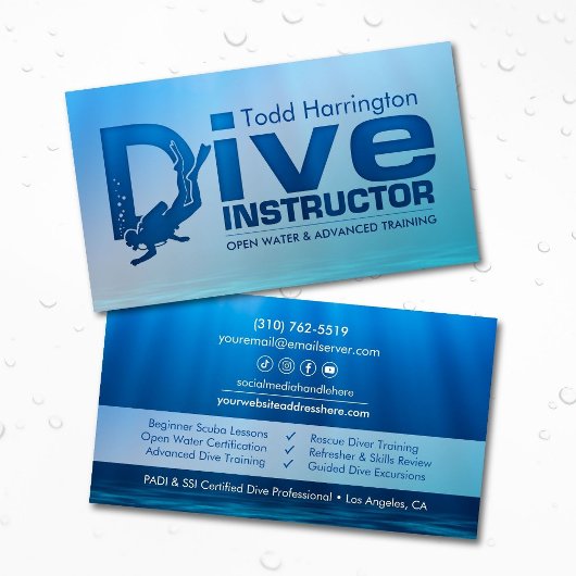 Duik instructeur - Scuba coach Visitekaartje