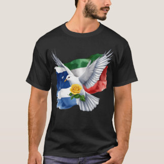 Duik met de vlaggen van Palestina en Israël. T-shirt
