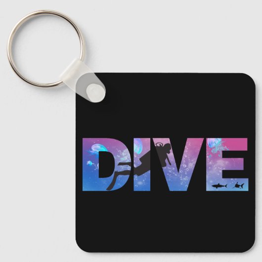 DUIK met duikers Sleutelhanger (Voorkant)