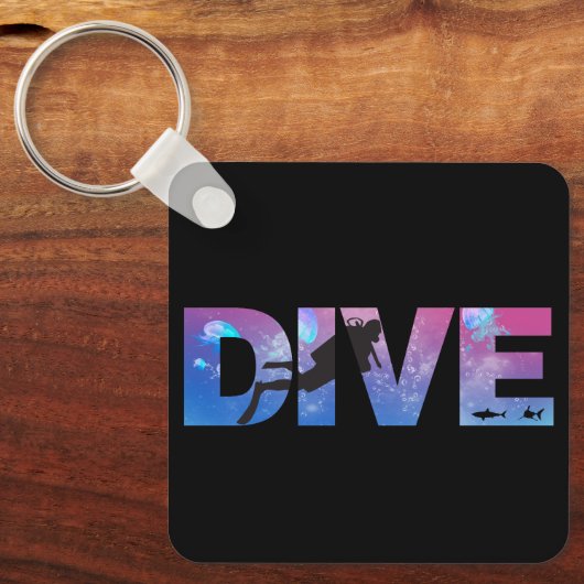 DUIK met duikers Sleutelhanger (Voorkant)