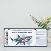 Duik met Sharks Ticket Cadeaubon Kaart (Staand voorkant)