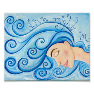 Duik recht in print foto afdruk