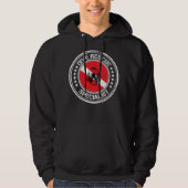 Duik Rescue Specialist Rubber Stamp Grunge Stijl Hoodie (Voorkant)