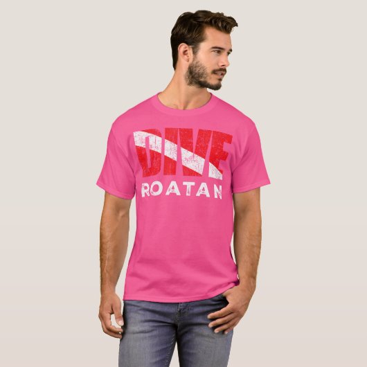 Duik Roatan Scuba Diver Dive Flag Diving T-shirt (Voorkant volledig)