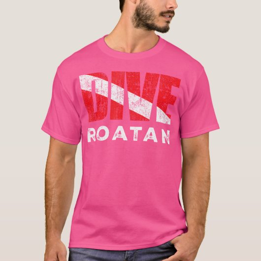 Duik Roatan Scuba Diver Dive Flag Diving T-shirt (Voorkant)