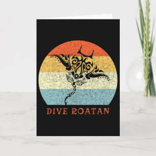 Duik Roatan Vintage Retro Tril Stingray Vakantie Kaart