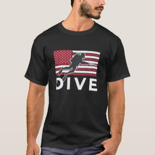 Duik Scuba Duiken Amerikaanse Vlag Patriottische D T-shirt
