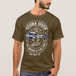  duik van de Retro Diver Veronderd Scuba Duving T-shirt