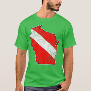 duik Wisconsin Scuba Duiken State Kaart Duiken T-shirt