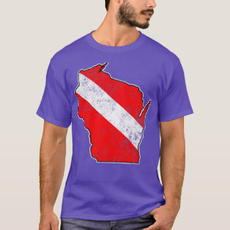  duik Wisconsin Scuba Duiken State Kaart Duiken T-shirt