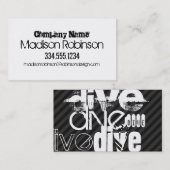 Duik; zwarte & donkergrijze strepen visitekaartje (Voorkant / Achterkant)