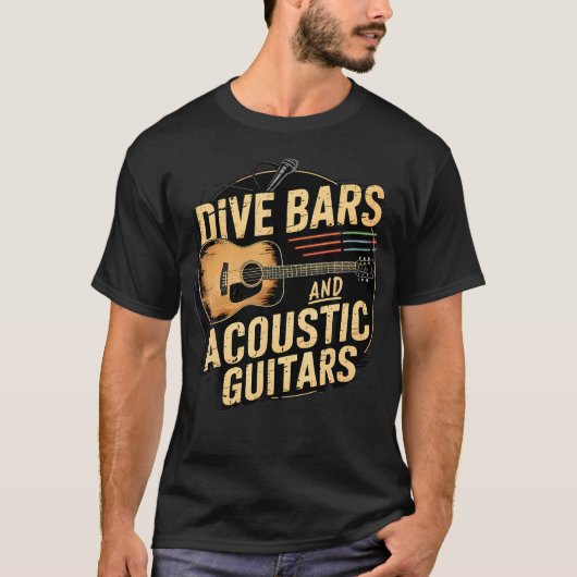 Duikbars en akoestische gitaren t-shirt (Voorkant)