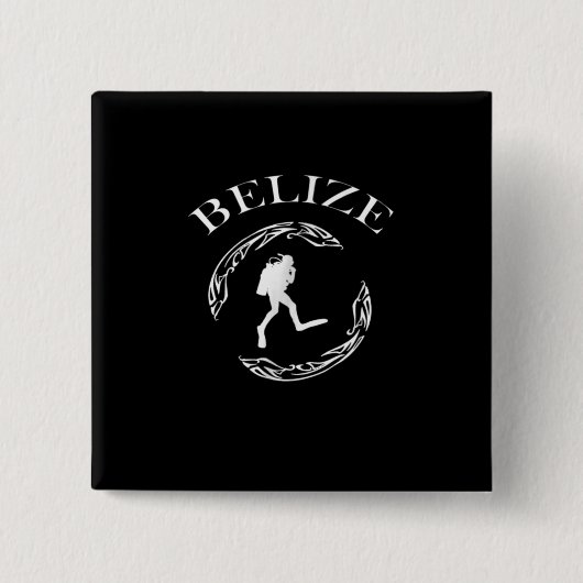 duikBelize scuba Ocean Costume Gift Vierkante Button 5,1 Cm (Voorkant)