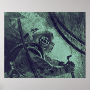  duikboot Industrieel lassen onderwater Poster