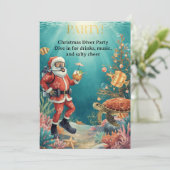 Duikbril Kerstduiker Feestuitnodiging Kaart (Staand voorkant)