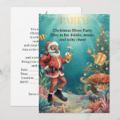 Duikbril Kerstduiker Feestuitnodiging Kaart (Voorkant / Achterkant)