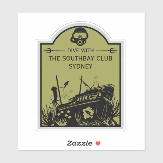 duikclub voor scheepswrakken sticker (Vel)