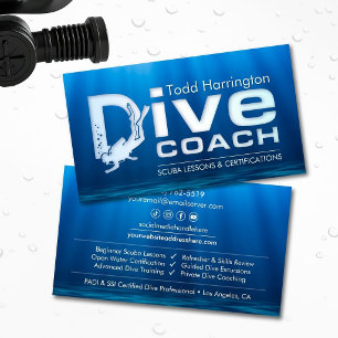 Duikcoach - Schuba-instructeur Visitekaartje