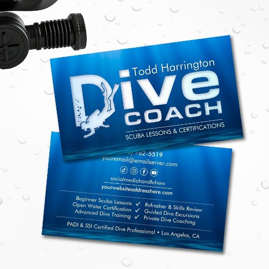 Duikcoach - Schuba-instructeur Visitekaartje