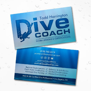 Duikcoach - Schuba-instructeur Visitekaartje