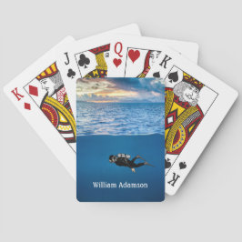 Duiken bij zonsondergang personaliseren pokerkaarten