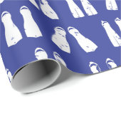 Duiken Blauw en Wit Patroon Cadeaupapier (Rol Hoek)