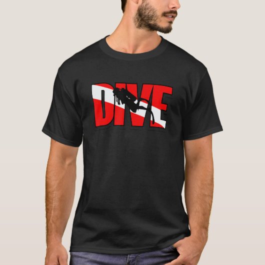 Duiken -Dive Vlag T-shirt (Voorkant)
