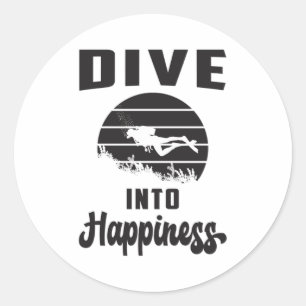Duiken Duik Duik Duiken Zee Grappig cadeau-idee Ronde Sticker