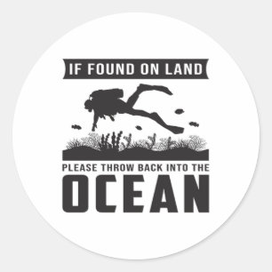 Duiken Duik Duiker Scuba Zee Duiken Grappig Cadeau Ronde Sticker