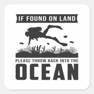 Duiken Duik Duiker Scuba Zee Duiken Grappig Cadeau Vierkante Sticker