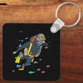 Duiken Duiken Duik Duik Duik Oceaan Marine Life en Sleutelhanger (Achterkant)