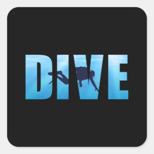 Duiken Duiken Duiken Duik Duik Duiker Grappig Zee Vierkante Sticker