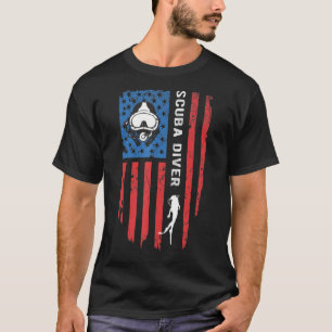 Duiken Duiken Duiker Amerikaanse vlag Amerikaanse  T-shirt