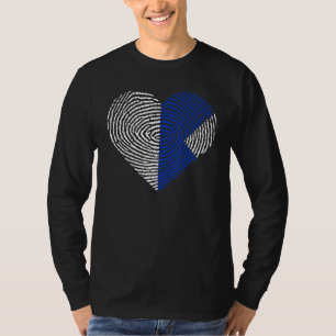 Duiken Duiken Humor Duiker Omlaag Blauwe Vlag Hart T-shirt