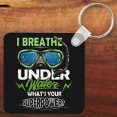 Duiken Duiken Ik adem onder water Whats Your Supp Sleutelhanger (Achterkant)