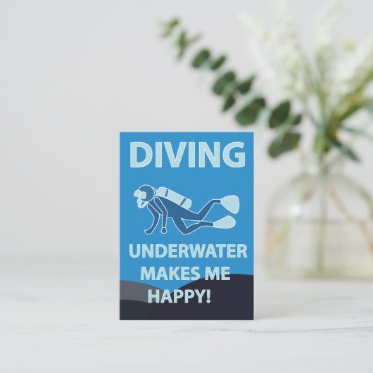 Duiken Duiken Onderwater Duiker Visitekaartje (Staand voorkant)
