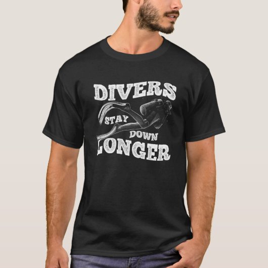 Duiken Duiker Water Lover Ocean Stay Down Long T-shirt (Voorkant)
